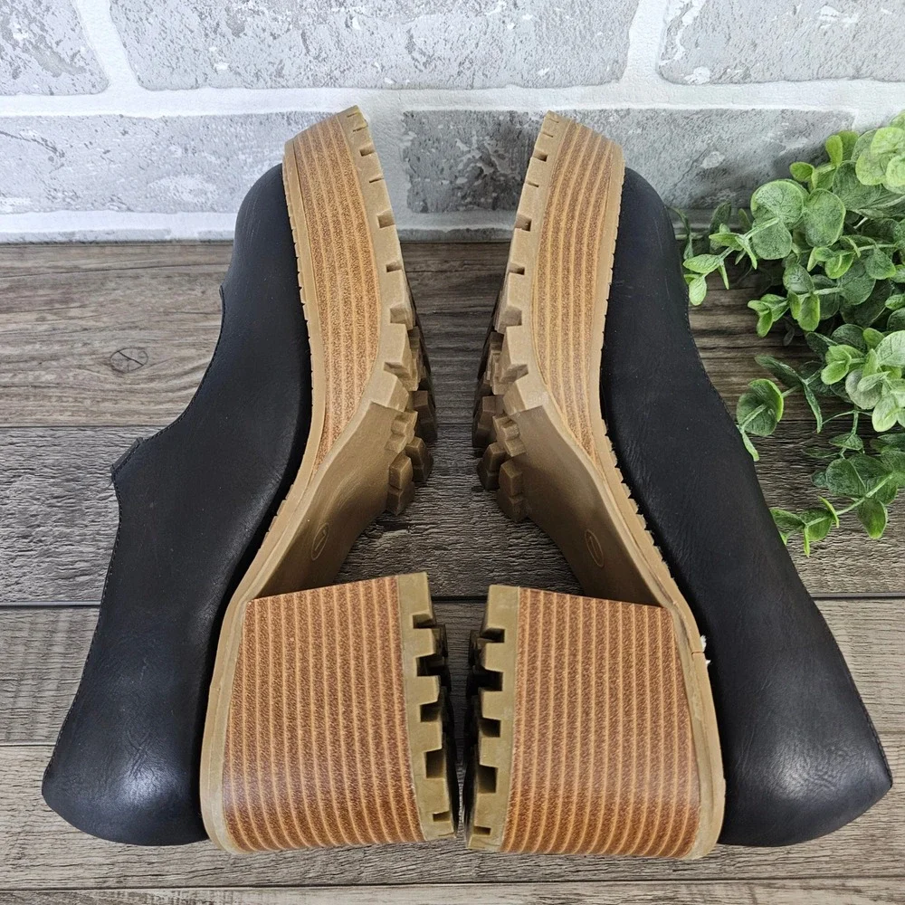 Altar'd State Frankee Black Platform Lug Sole Mary Jane Chunky Heels‎ Womens 7 M